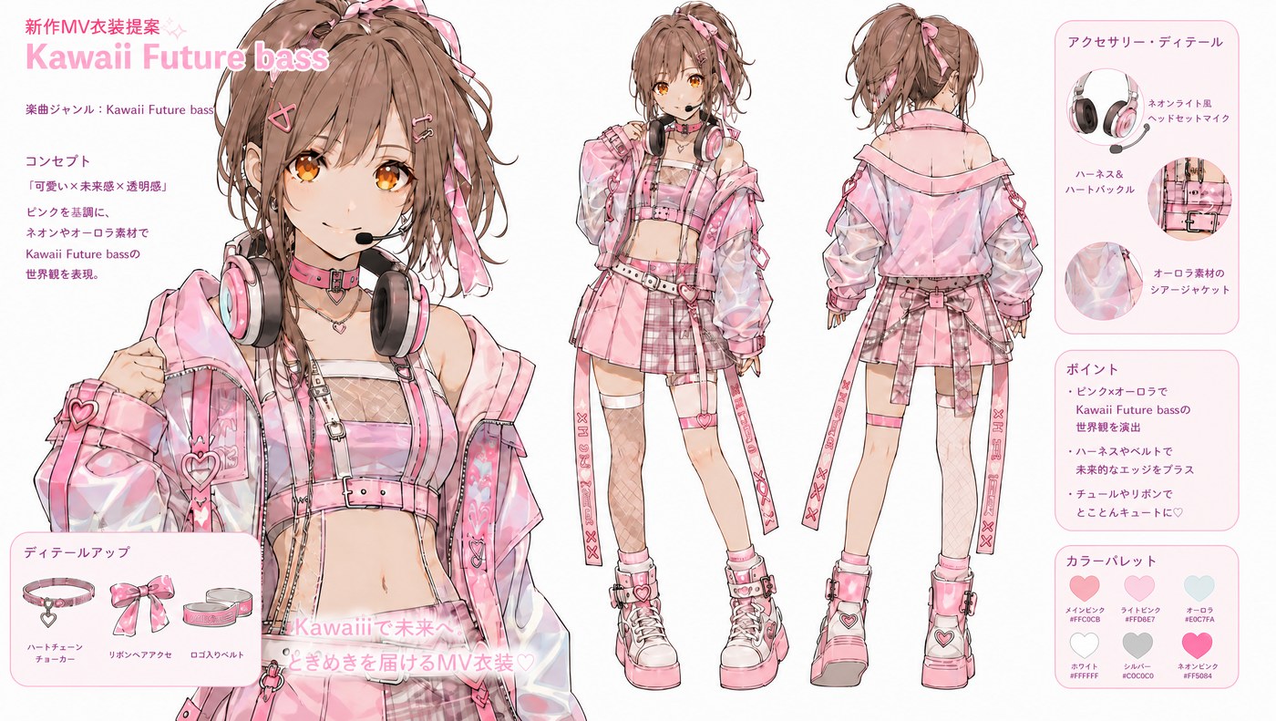 ステージ衣装のキャラクターシート